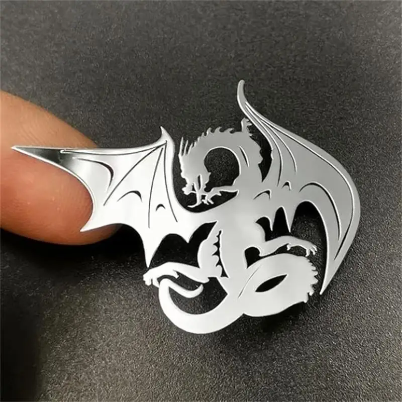 

Dragon Badge Silver plated decal window box phone case metal sticker suitable for laptops, cars, power banks and tablets