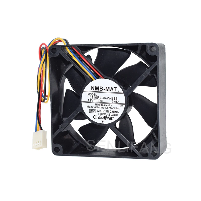 

New Cooler 3110RL-04W-B86 8025 DC12V 0.65A 80*80*25MM Four Pins PWM Temperature Control Fan For NMB-MAT