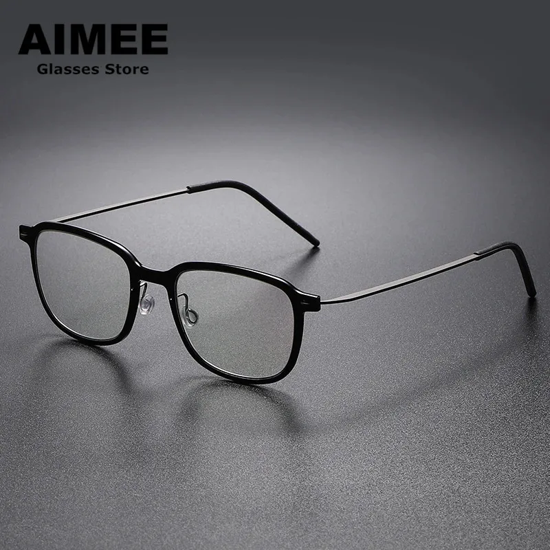 Denmark Brand Screwless Ultralight Glasses Frame Men Women Retro Square Prescription Eyeglasses Optical Blue Light Spectacles