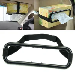 Estante de caja de pañuelos Universal para coche, caja de servilletas con visera solar, estante de caja de servilletas colgante elástico para asiento trasero