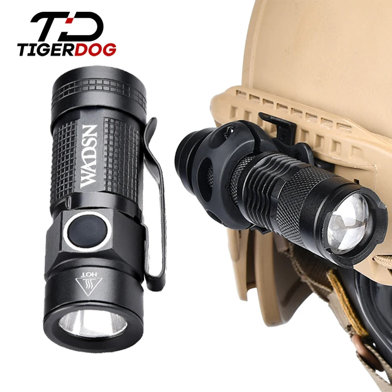 Tactical Helmet Light Military Fast Telescopic Zoom Flashlight Airsoft Helmet Scout Lighting With Flashlight Single Clamp Holder