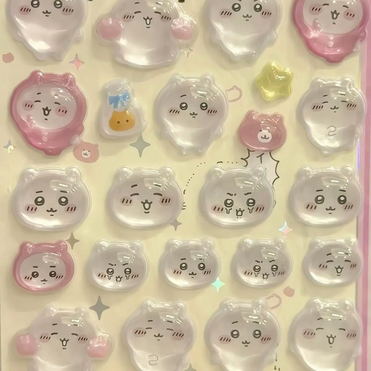 Jiyi  Ckw Cartoon Character New PVC Crystal Three-dimensional Sticker Hachiware Usagi Sticker Super Cute Hachiware Gift view 6