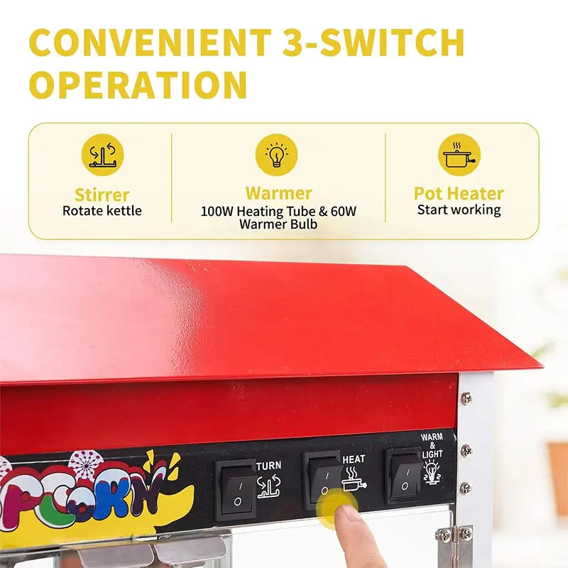 Electric Commercial Popcorn Making Machine Corn Puffing Popcorn Maker Used In Supermarket Cinema