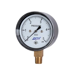 Low Capsule Pressure Gauge 2-1/2  Dia, 1/4 NPT Lower Mount 3, 5,10 Psi 15, 20,30,60 IWC