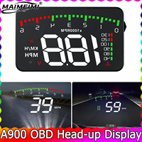 Windshield Projector A900 OBD Car Head Up Display HUD Speed Tachometer Voltage RPM MPH KMH With Overspeed Warning Accessories