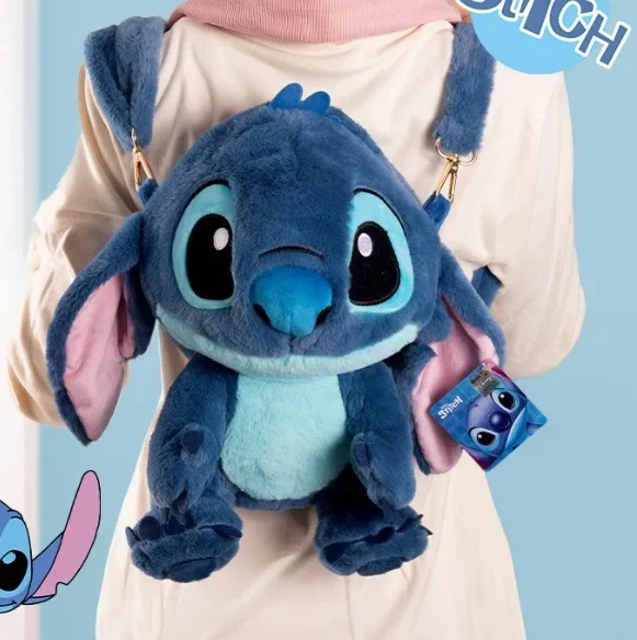 Disney-Sac à dos en peluche grande capacité pour enfants, Ins Japanese Blue Stitch, Cartoon drôle, Student, Maternelle, Cadeau pour enfant, Nouveau