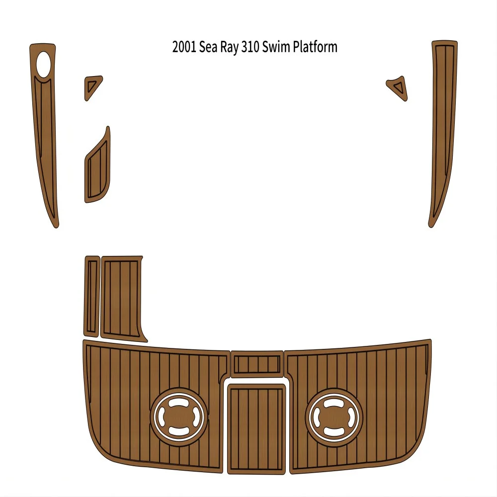 

Swim Platform Pad Boat EVA Foam Faux Teak Deck Floor Mat For 2001 Sea Ray 310