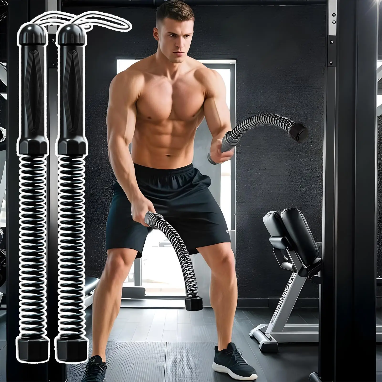 Battle Ropes For Home Gym Weight Loss Gym Rope Cordless Exercise Equipment 2 Pieces For Home Busy Professionals Apartment