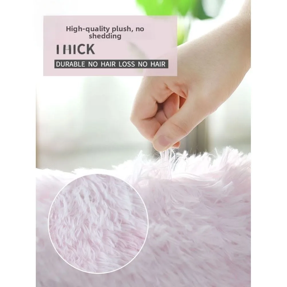 Alfombra larga y esponjosa y sedosa, alfombra suave para sala de estar y dormitorio, cómoda, antideslizante, respetuosa con alergias