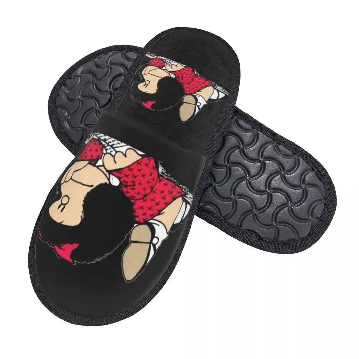 Custom Cute Mafalda Cozy Scuff With Memory Foam Slippers Women Argentine Cartoon Quino Comic Hotel House Shoes