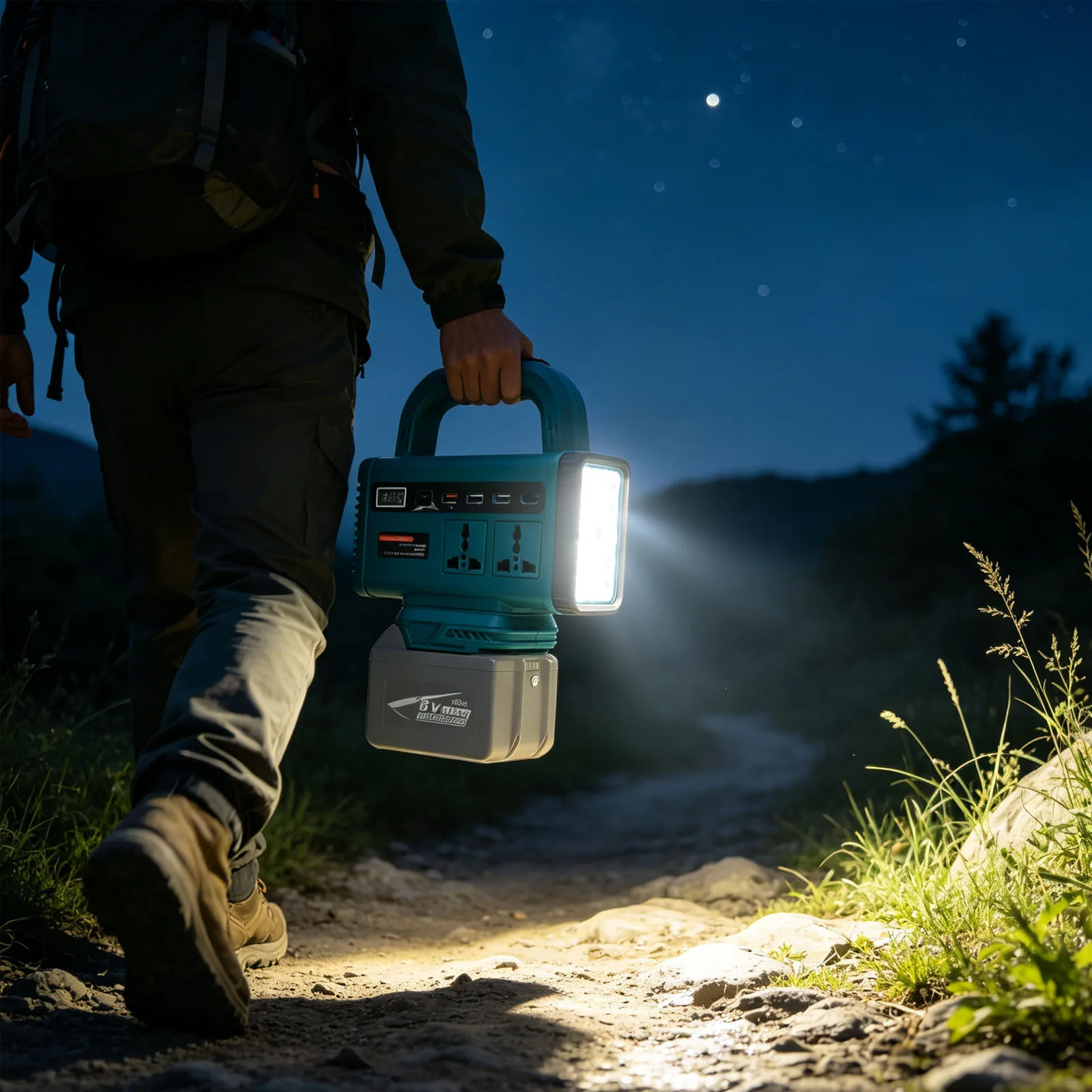 Lithium Battery Inverter Power Station Handheld Generator Light Emergency Backup Power For Makita For DeWALT For Milwaukee