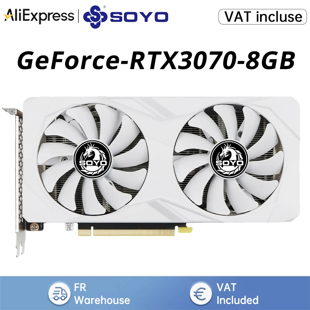 SOYO Neue Gaming-Grafikkarten NVIDIA GeForce RTX 3070 8 GB GDDR6 256 Bit Desktop-GPU-Grafikkarte Computerkomponenten RTX3070
