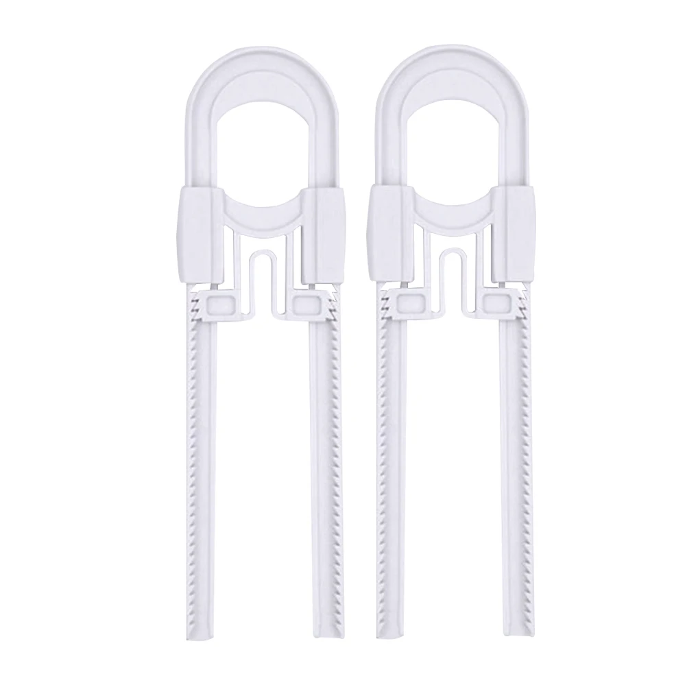 

Baby Safety Locks 2 Pack White U Shaped Childproof Sliding Cabinet Locks for Kids Easy to Install Adjust Length 4 9 Inches Safe