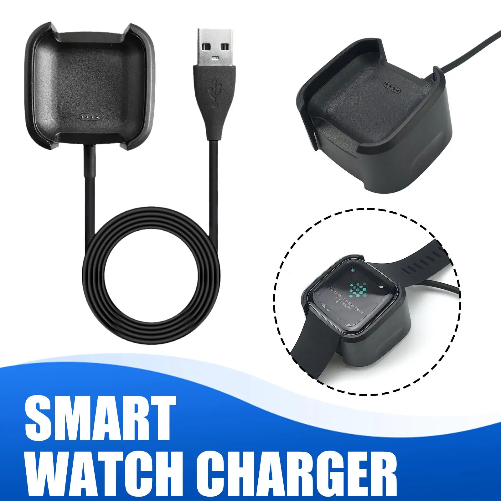 Smart Watch Charger For Fitbit Versa 2 For Versa2 Charging Cable Rack Charging Base Smart Charging Device