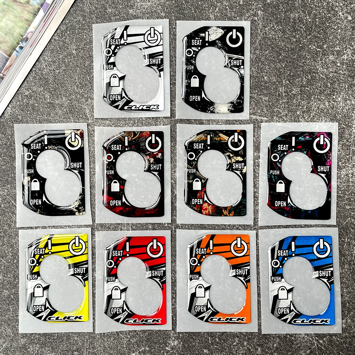 For Honda Click 125i CLICK 125 i Motorcycle Ignition Engine Start Cover 3D Resin Gel Stickers Moto Key Hole Decal Accessories
