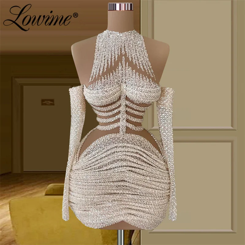 Lowime grânulos design especial vestidos de cocktail robe de mariée vestidos de jantar sexy para as mulheres vestidos de noite vestido de festa