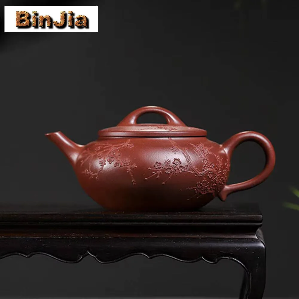 

350 мл элегантные фиолетовые глиняные чайники Исин, горшок ручной работы, чайник из необработанной руды и грязи с фильтром, китайский чайный сервиз Цзыша для поделок, украшений