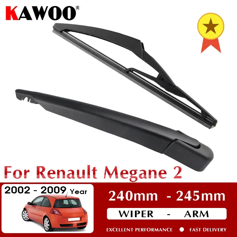 KAWOO Car Rear Wiper Blade Blades Back Window Wipers Arm For Renault Megane 2 Hatchback 2002 - 2009 Windscreen Car accessories