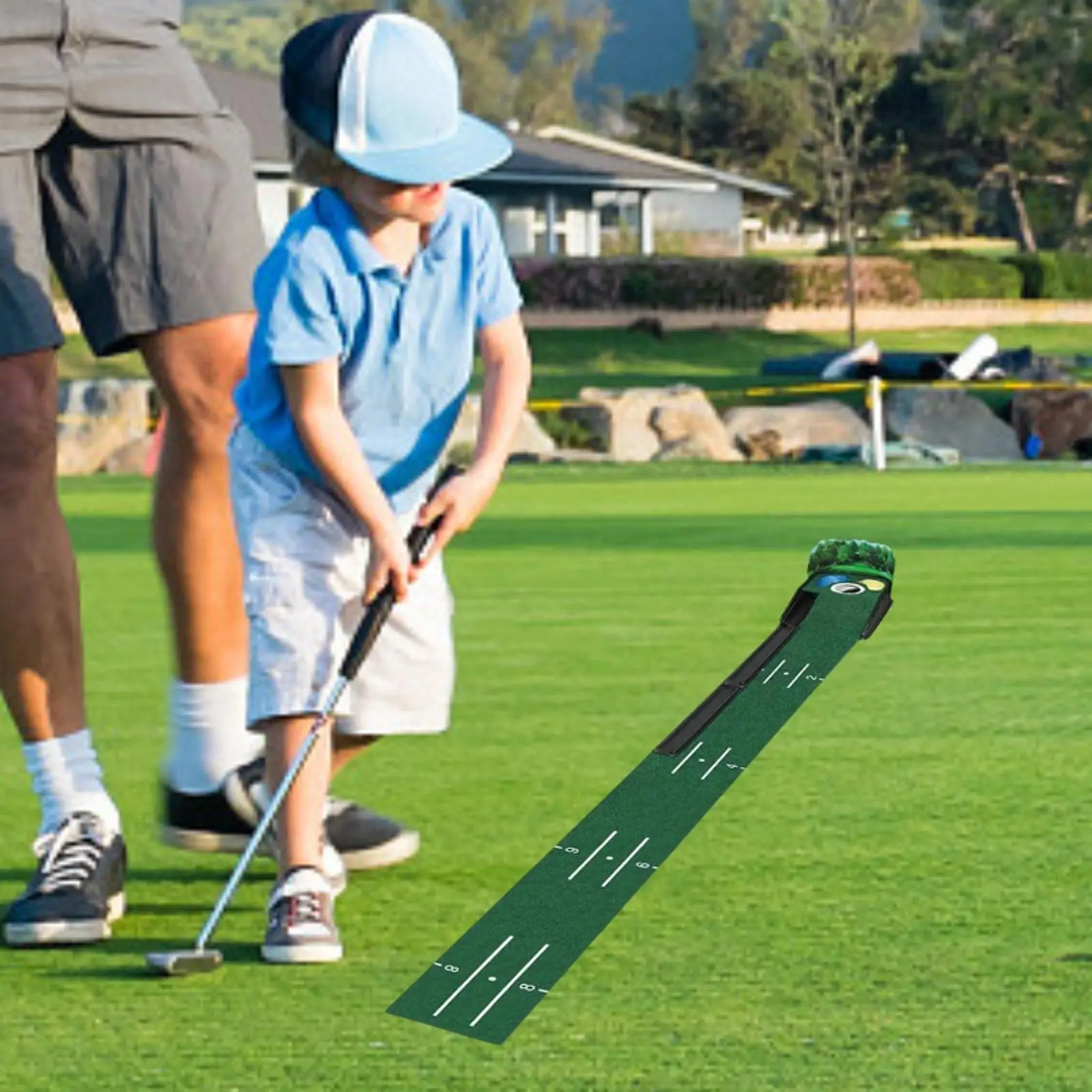 

Коврик для гольфа с 3D-задней пластиной, легкий, 106 x 10 дюймов, тренировочное пособие для мужчин, подарки для любителей дома в помещении