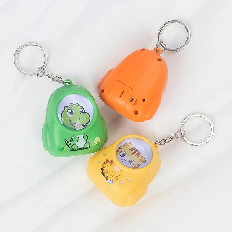 1PC Cute Cat Dog Dinosaur Bag Small Night Light Keychain Kawaii Bags Hang Atmosphere Light Key Chain With Sound Making