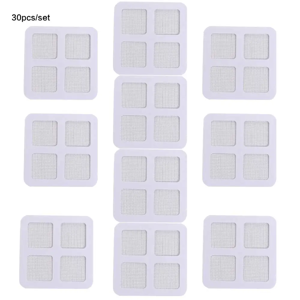 10/30/50pcs Disposable Shower Drain Hair Catcher Replaceable Firmly Adhered Floor Sink Strainer Mesh Design Anti-Clog Mesh