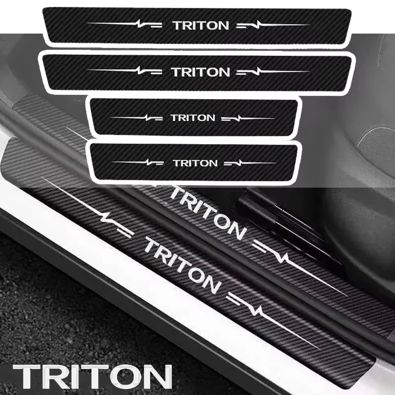 Car Door Sill Scuff Plate Trunk Bumper Guard Sticker For Hyundai TRITON Logo Anti Scratch Protective Trim Exterior Accessories