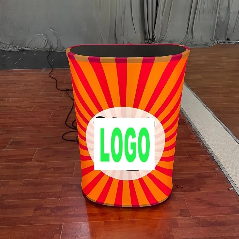 Custom Printing Portable Exhibition Automatic Trade Show Display Charging Station Portable Pop-Up Table Counter