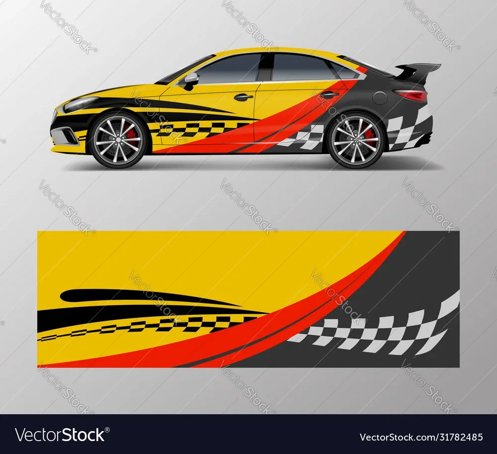 Splicing Sticker Car Full Wrap Sticker Car Decal Decorative Cut Body Racing Graphic Decal Vinyl Wrap Modern Design Width 58cm