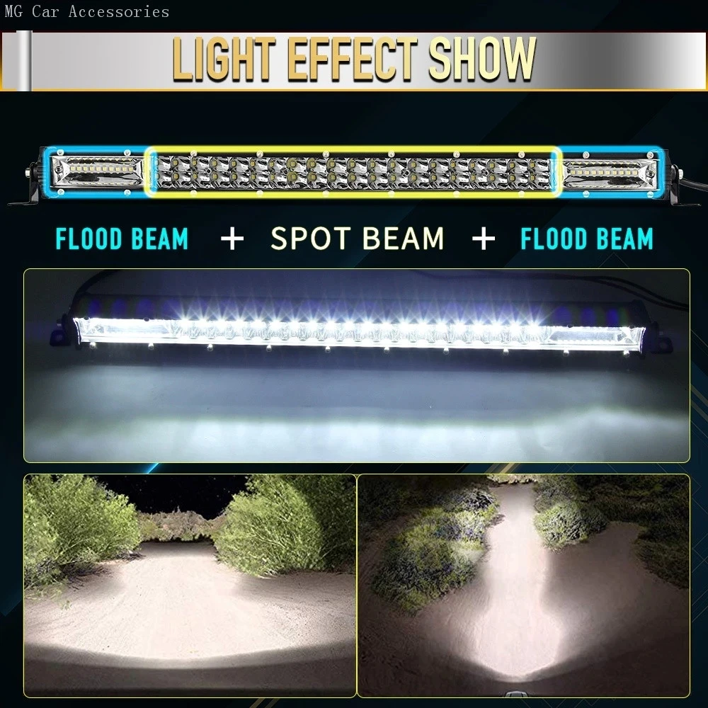 5-reihige LED-Lichtleiste 12 Zoll 264W Auto-Arbeitsscheinwerfer Flutlicht Fahrlicht für Offroad-Truck SUV ATV Traktor 4X4 LED-Leiste – Detail 18