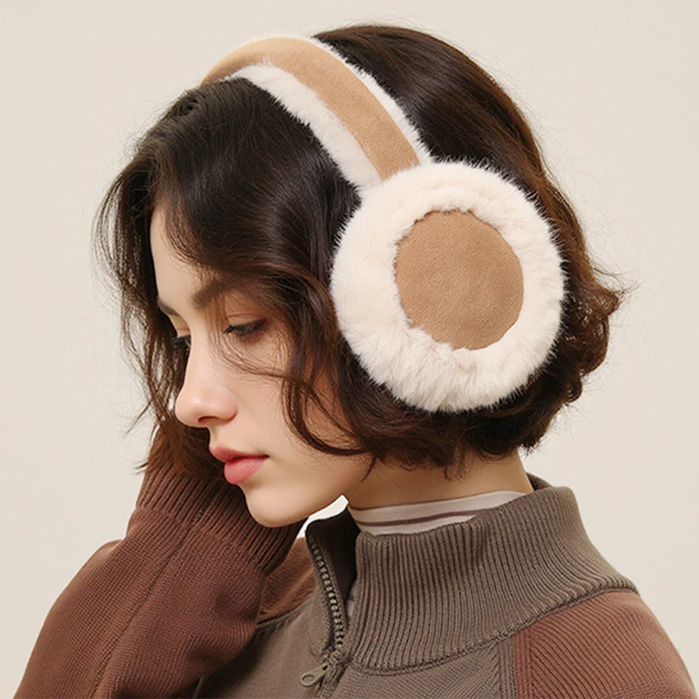 Winter Outdoor Warm Earmuffs Portable Cold Protection Soft Plush Fluffy Cycling and Ski Ear Muff