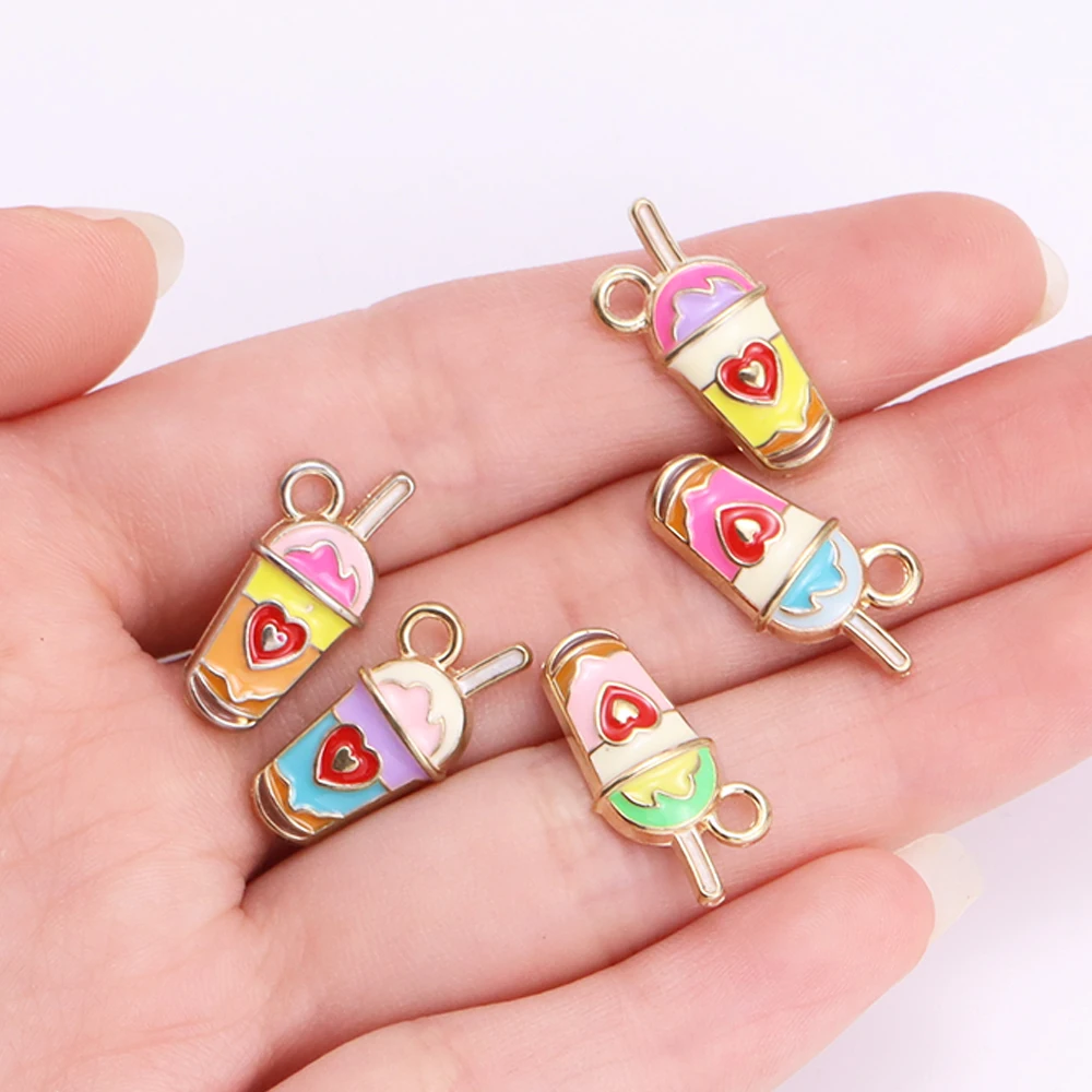 20 Stuks 10*19mm Legering Emaille Druipende Rode Wijnglas Hanger Party Fashion Charms voor Sieraden Maken DIY ketting Oorbellen Geschenken