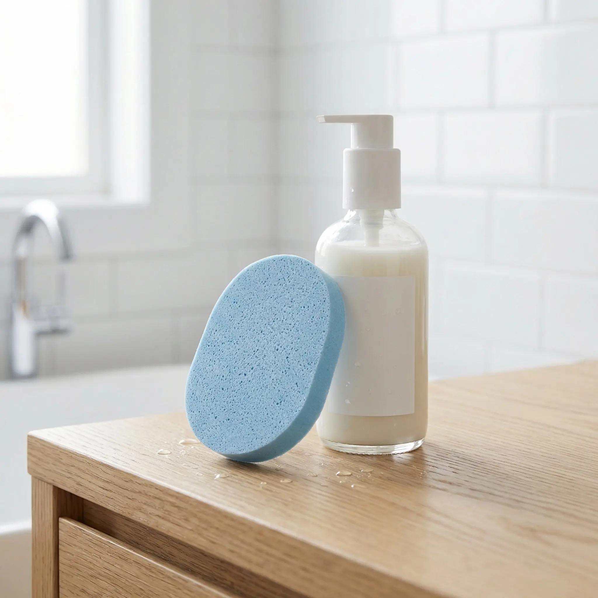 4Pcs Facial Sponge Oval Shape Cleansing Exfoliator for Face Washing Makeup Removal Skin Friendly Soft Texture Rich Foam