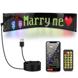 Inteligentny Bluetooth elastyczny pasek LED Pixel Screen Strip 5V USB DIY Graffiti znak LED matryca pikselowy przewijany wyświetlacz światło reklamowe