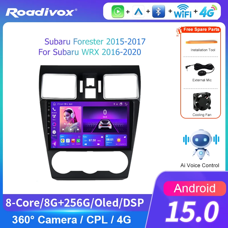 AI VOICE Android Car Radio Multimedia player for Subaru Forester 2015 2017 For Subaru WRX 2016 2020 GPS Navigation Stereo