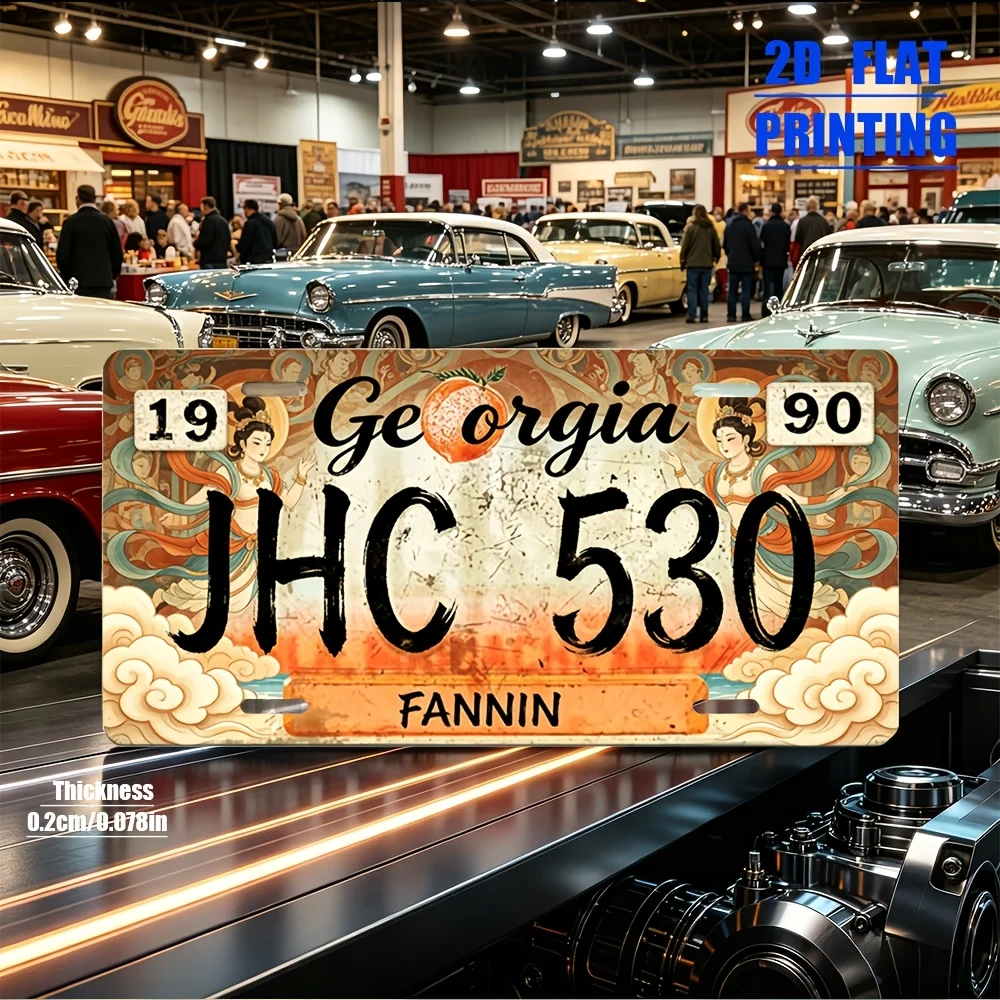 2D Flat - [Open ]2D Fla2D Flat Printing, 1pc, Georgia Theme Vintage Sign, Decorative Sign, for Decorative Purposes Solely, Gi