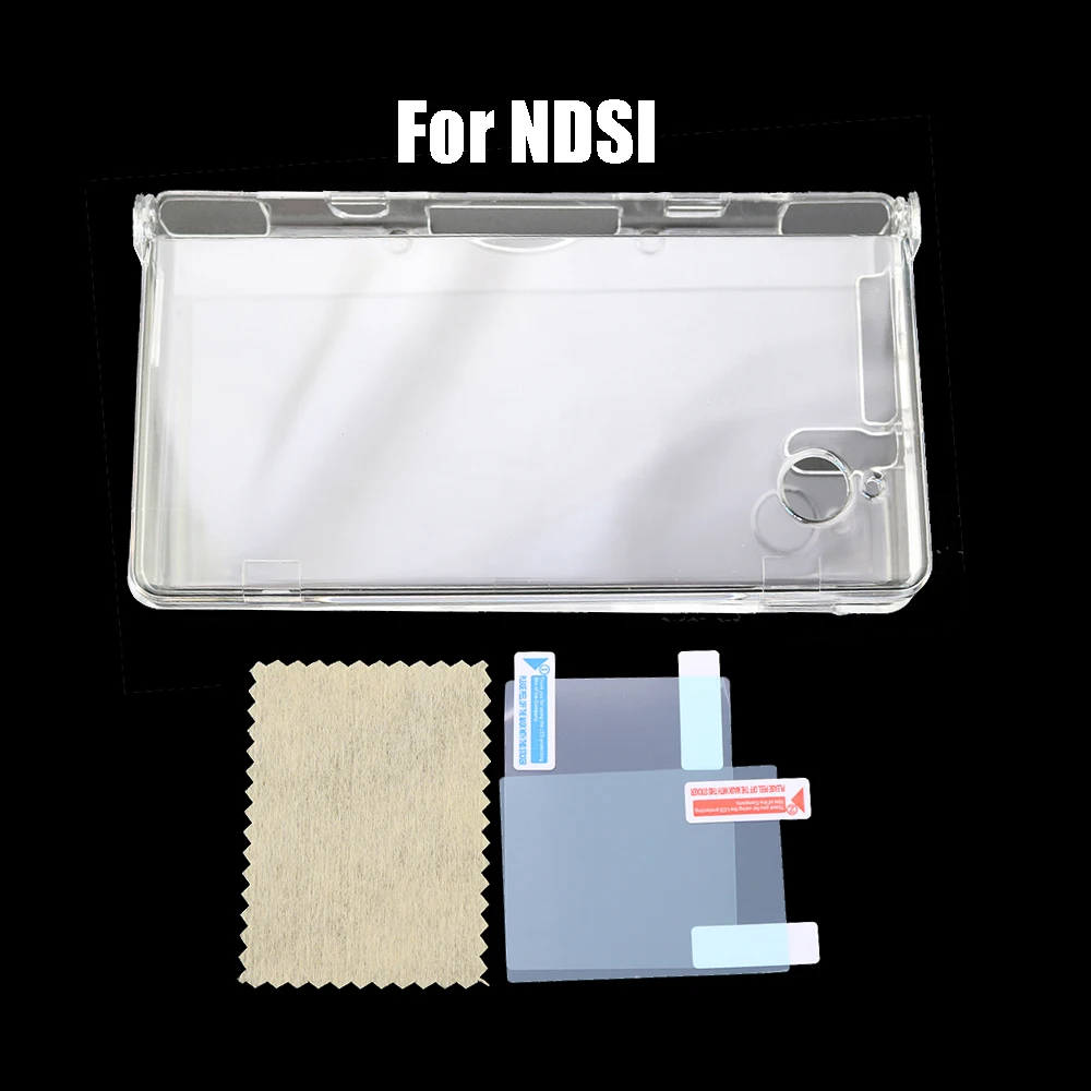 JCD-funda de cristal transparente para consola de juegos nintendo DSi NDSi, 1 piezas, carcasa dura transparente, película protectora de pantalla