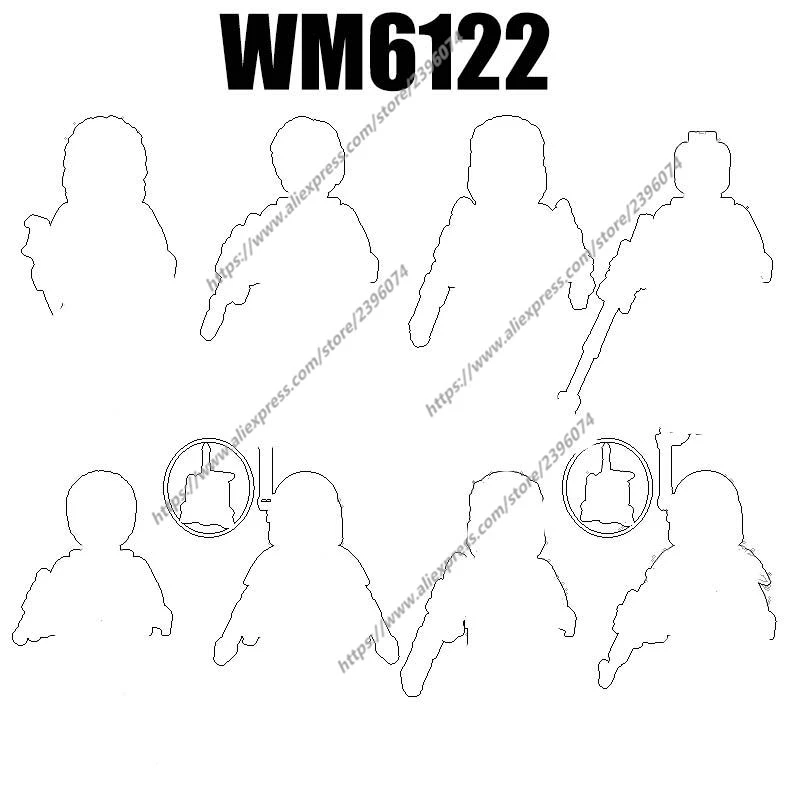 WM6122 figuras de acción accesorios de películas bloques de construcción juguetes WM2211 WM2212 WM2213 WM2214 WM2215 WM2216 WM2217 WM2218