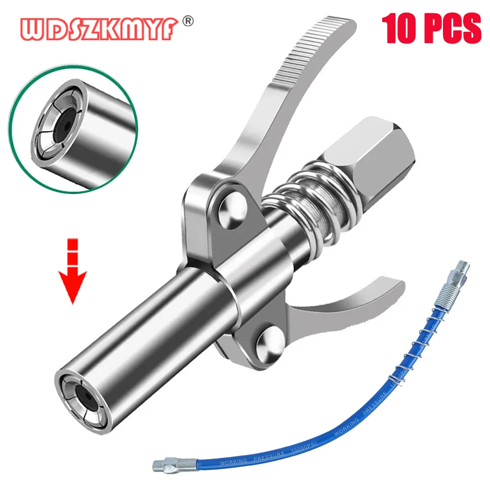 10000PSI High Pressure Grease Coupler Nozzle Hose Pump Syringe Grease Gun NPT1/8 Adapter Brake Oil Change Tools Car Accessories