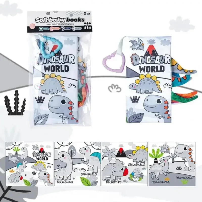 4 قطعة مجموعة الطفل الحيوان القماش كتب الاطفال اللعب 0-36 متر الذيل كتاب التعلم الوالدين والطفل التفاعلية قابل للغسل ورقة لغز الملحقات #6