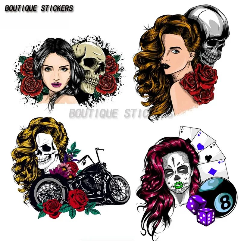 

Creative car sticker beauty skull bicycle car motorcycle laptop luggage decal waterproof PVCto cover scratches