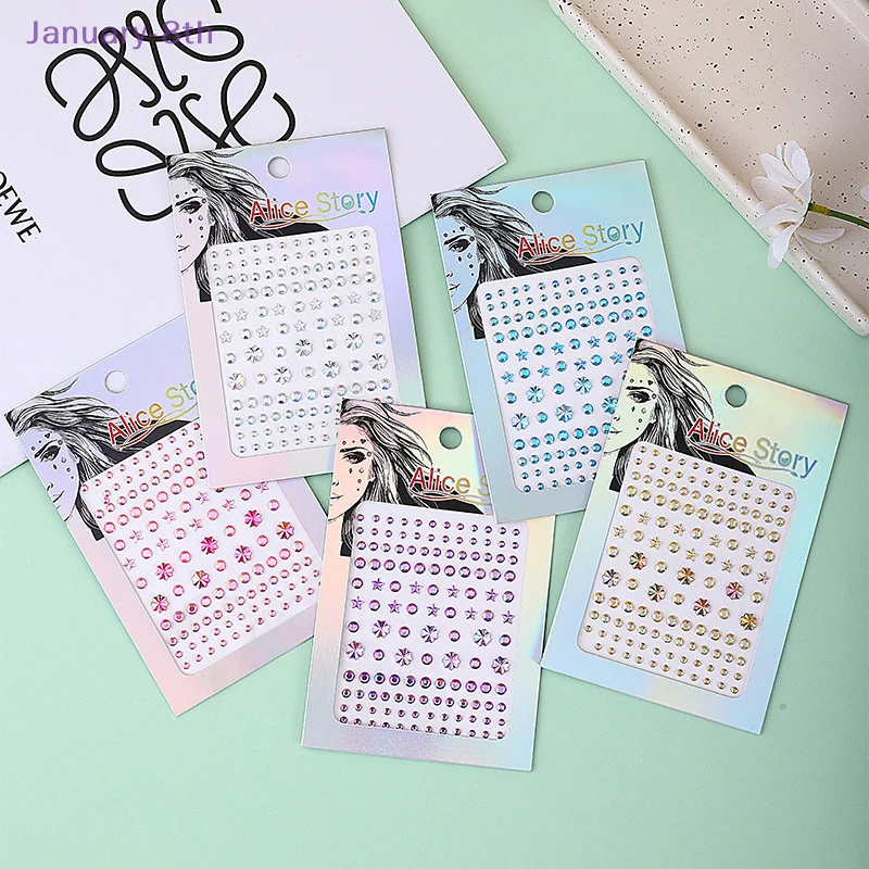 Crystal Tattoo Sticker Glitter Eyeliner Eyebrow Makeup Face Eyes Diamond Temporary Tattoo Rock Rhinestone 3D Eyeliner Stickers