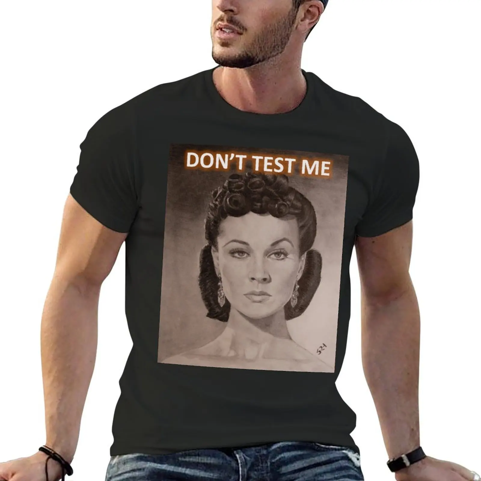 DON'T TEST ME - Vivian Leigh T-Shirt for a boy Aesthetic clothing tops funnys plain black t shirts men