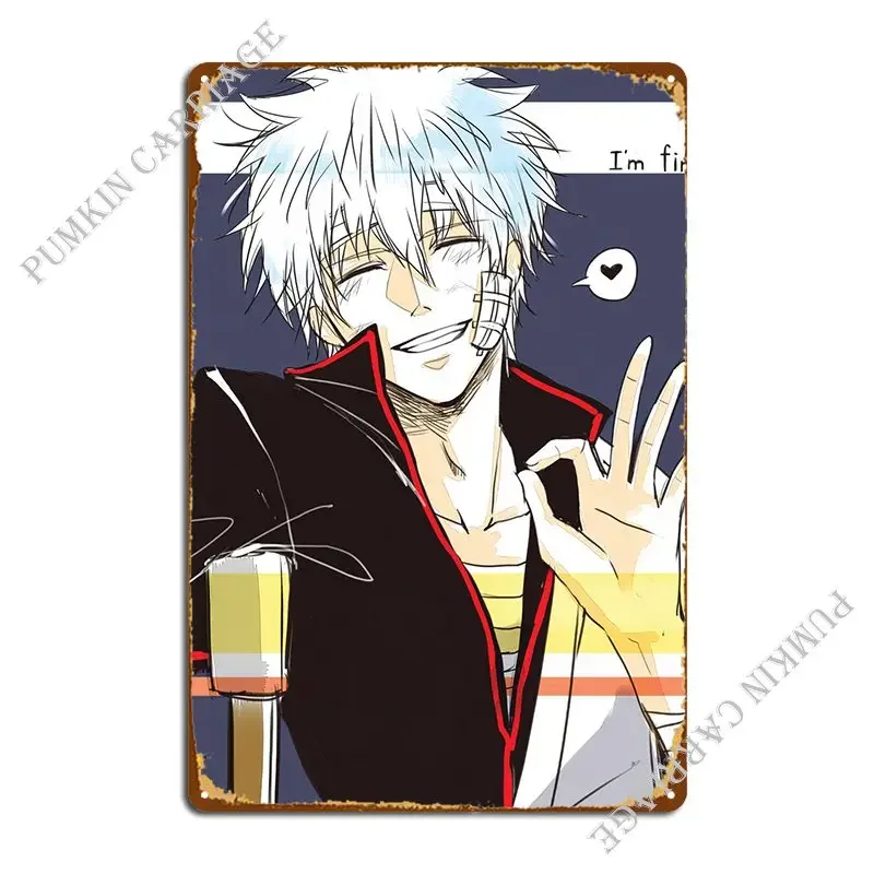 

Металлическая вывеска Gintoki Club создать настенную табличку, жестяная вывеска, плакат