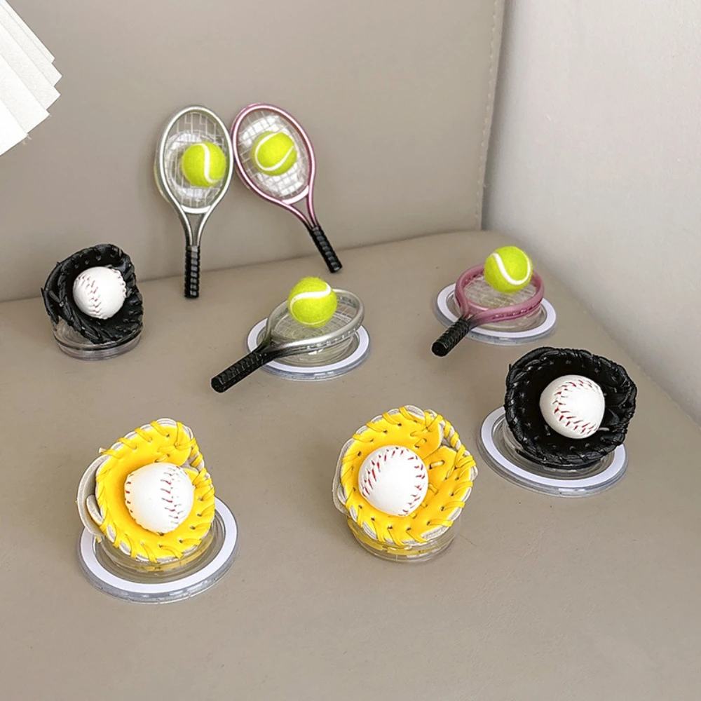 Mini soporte magnético de béisbol simulado para teléfono, soporte de Airbag, raqueta adhesiva escalable, soporte de escritorio para ver Drama, estilo completo