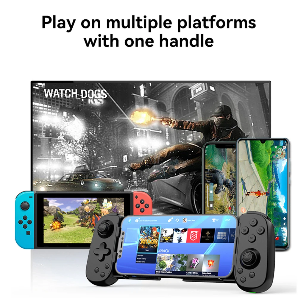 D6 Wireless Stretching Extendable Gamepad Telescopic Game Controller Long Battery Life Compatible For Iphone Android