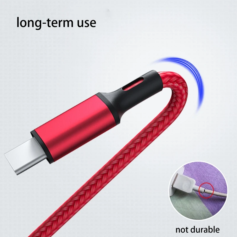 2A Multi Cable USB Multi Cable 3 in 1 Universal Cord Nylon Braided 3-1