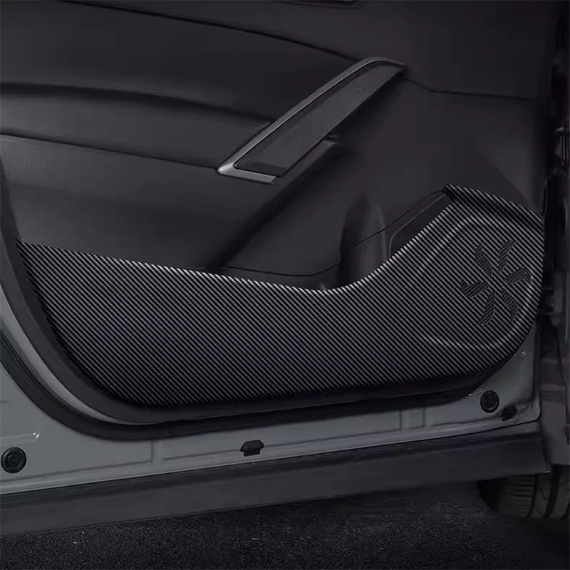 

For Toyota Corolla Cross XG10 2021-2024 2025 Car Door Anti Kick Pad Carbon Fiber Leather Texture Anti Dirt Protective Sticker