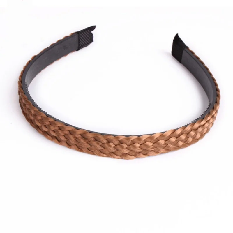 Fashion Wig Twist Headbands for Women Wide Fishbone Braids Hairbands Handmade Head Hoop Hair Styling Headwear Accessories