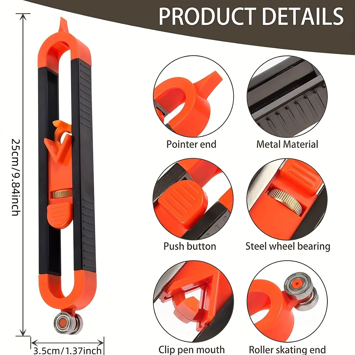 Contour Gauge Scribing Tool, Precise Profile Duplicator for Irregular Shapes, Woodworking & Construction view 3