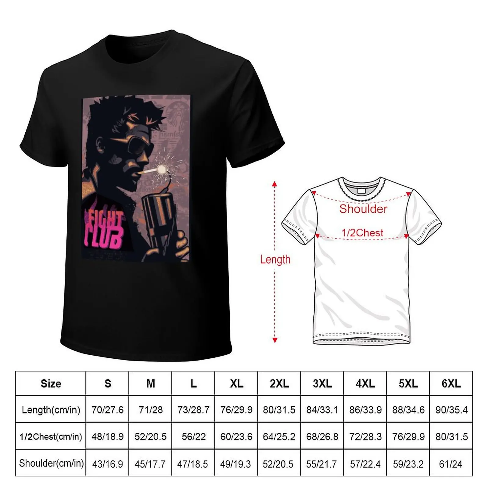Fight Club Tyler Durden Smoking a Dynamite T-Shirt Stain Resistant Casual Tee